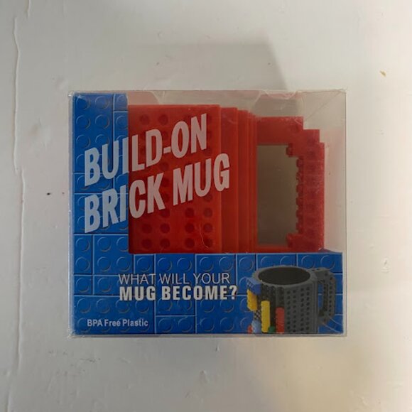 Citrix Build-On Brick Mug Red Toy Building Block Cup 12 oz - Picture 2 of 6